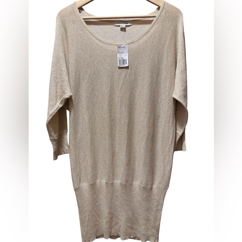 Forever 21 Holiday Metallic Thread Tunic Sweater
